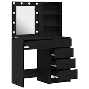 Kosmetický stůl 2 pcs Černá 50 x 41 x 135 cm Kompozitní dřevo - obrázek 7