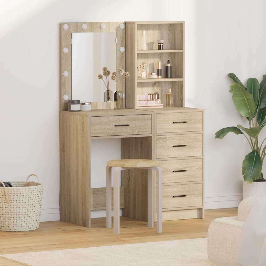vidaXL Schminktisch 2 pcs Braun 50 x 41 x 135 cm Holzwerkstoff