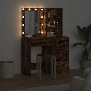 Kosmetický stůl 2 pcs Hnědá 50 x 41 x 135 cm Kompozitní dřevo - obrázek 4