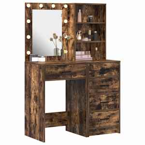 Kosmetický stůl 2 pcs Hnědá 50 x 41 x 135 cm Kompozitní dřevo - obrázek 3