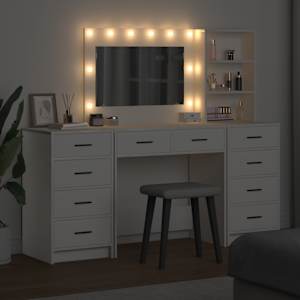 Kosmetický stůl se zásuvkou 3 pcs Bílá kompozitní dřevo - obrázek 4