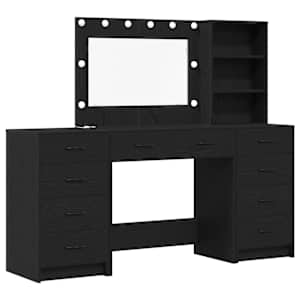 Kosmetický stůl se zásuvkou 3 pcs Černý dub kompozitní dřevo - obrázek 8