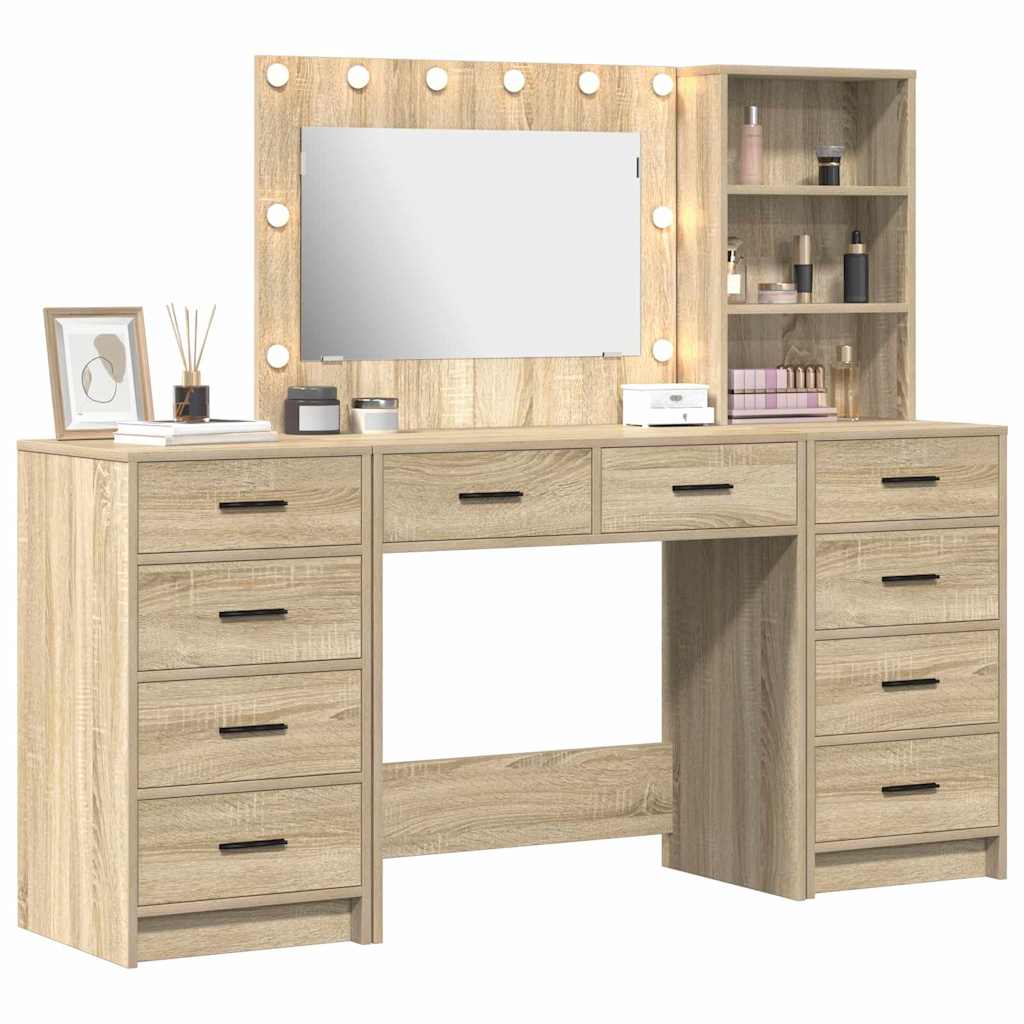 vidaXL Plafondtafel met lade 3 pcs Bruin 40 x 41 x 135 cm Bewerkt hout