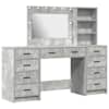 vidaXL Riietumislaud 3 tk Betoonhall 78,5 x 41 x 135 cm Tehispuit