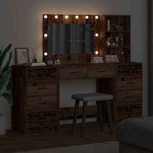 Kosmetický stůl 3 pcs Hnědá 40 x 41 x 135 cm Kompozitní dřevo - obrázek 4