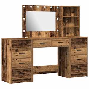 Kosmetický stůl 3 pcs Hnědá 40 x 41 x 135 cm Kompozitní dřevo - obrázek 2