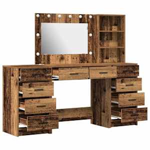 Kosmetický stůl 3 pcs Hnědá 40 x 41 x 135 cm Kompozitní dřevo - obrázek 8
