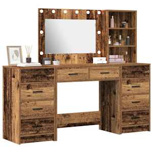 Kosmetický stůl 3 pcs Hnědá 40 x 41 x 135 cm Kompozitní dřevo - obrázek 3