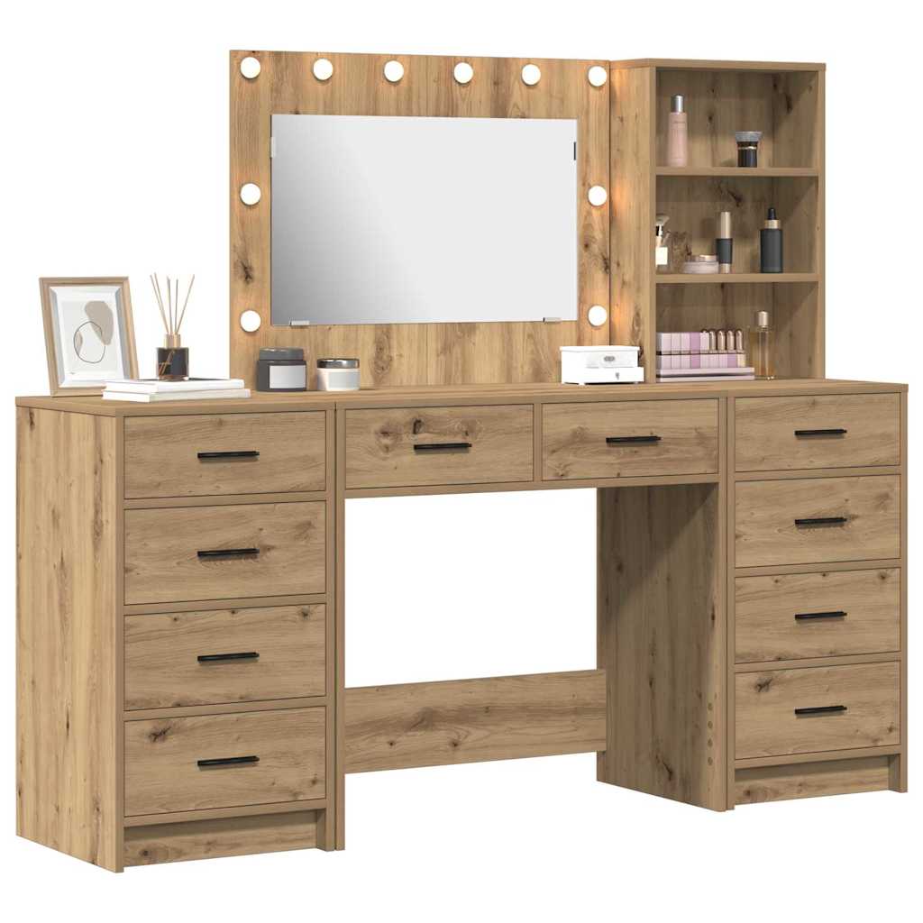 vidaXL Plafondtafel met lade 3 pcs Bruin 40 x 41 x 135 cm Bewerkt hout
