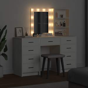 Kosmetický stůl 3 pcs Bílá 40 x 41 x 135 cm Kompozitní dřevo - obrázek 4