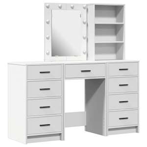 vidaXL Riietumislaud 3 tk Valge 40 x 41 x 135 cm Tehispuit