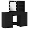 vidaXL Riietumislaud 3 tk Must 40 x 41 x 135 cm Tehispuit