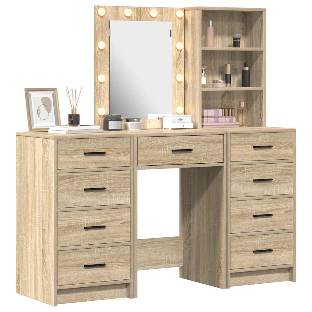 vidaXL Plafondtafel met lade 3 pcs Bruin 40 x 41 x 135 cm Bewerkt hout