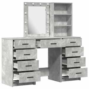 Kosmetický stůl 3 pcs Šedá 40 x 41 x 135 cm Kompozitní dřevo - obrázek 8