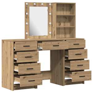 Kosmetický stůl 3 pcs Hnědá 40 x 41 x 135 cm Kompozitní dřevo - obrázek 8