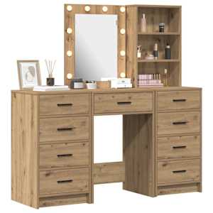 Kosmetický stůl 3 pcs Hnědá 40 x 41 x 135 cm Kompozitní dřevo - obrázek 3