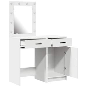Kosmetický stůl 2 pcs Bílá 50 x 41 x 135 cm Kompozitní dřevo - obrázek 6