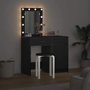 Kosmetický stůl 2 pcs Černá 50 x 41 x 135 cm Kompozitní dřevo - obrázek 4