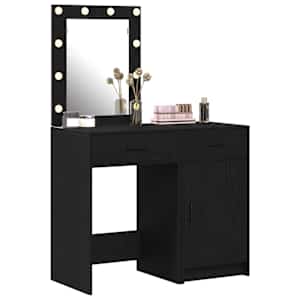 Kosmetický stůl 2 pcs Černá 50 x 41 x 135 cm Kompozitní dřevo - obrázek 3
