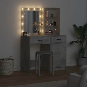 Sada toaletního stolku s LED se zásuvkou 2 pcs Betonově šedá - obrázek 4