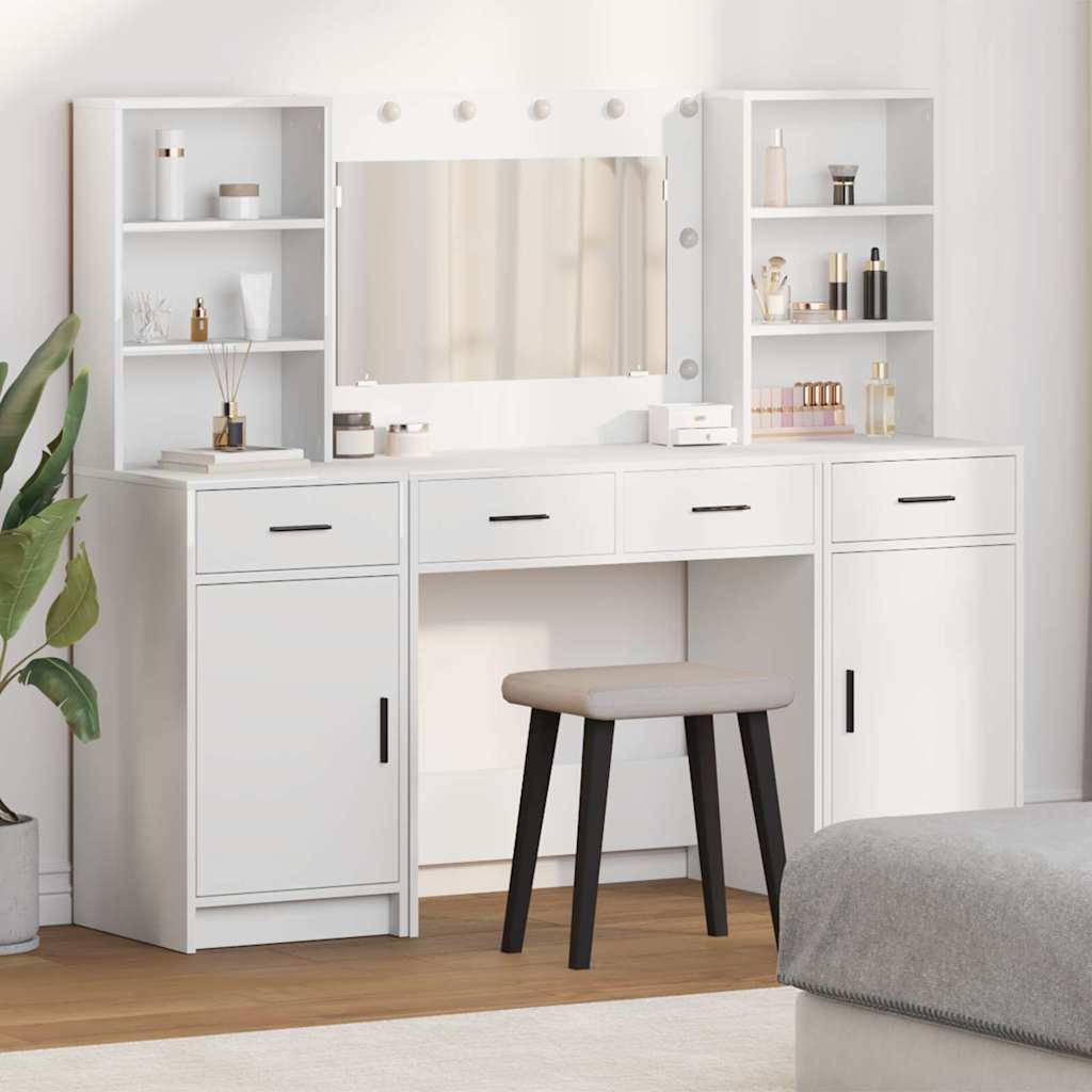 vidaXL Set de Dressing 3 pcs Alb 78,5 x 41 x 135 cm Lemn compozit
