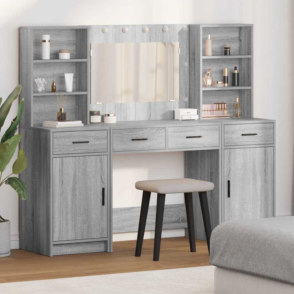 vidaXL Set de Dressing cu sertar 3 pcs sonoma gri 78,5 x 41 x 135 cm