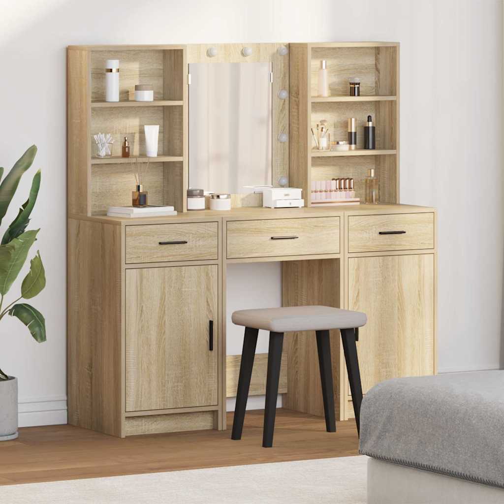 vidaXL Set de Dressing cu sertar 3 pcs Stejar Sonoma 50 x 41 x 135 cm