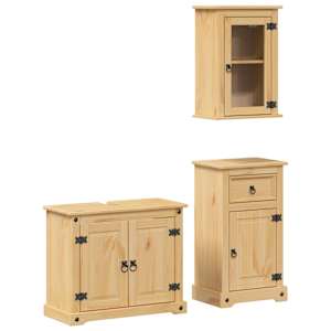 3dílná koupelnová sestava Corona masivní borové dřevo - obrázek 2
