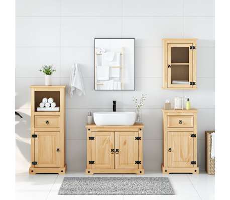 vidaXL Baderomsskap 4 stk Corona heltre furu