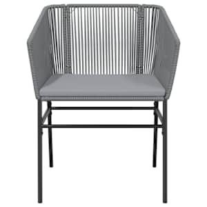 7dílný zahradní jídelní set s poduškami šedý polyratan sklo - obrázek 7