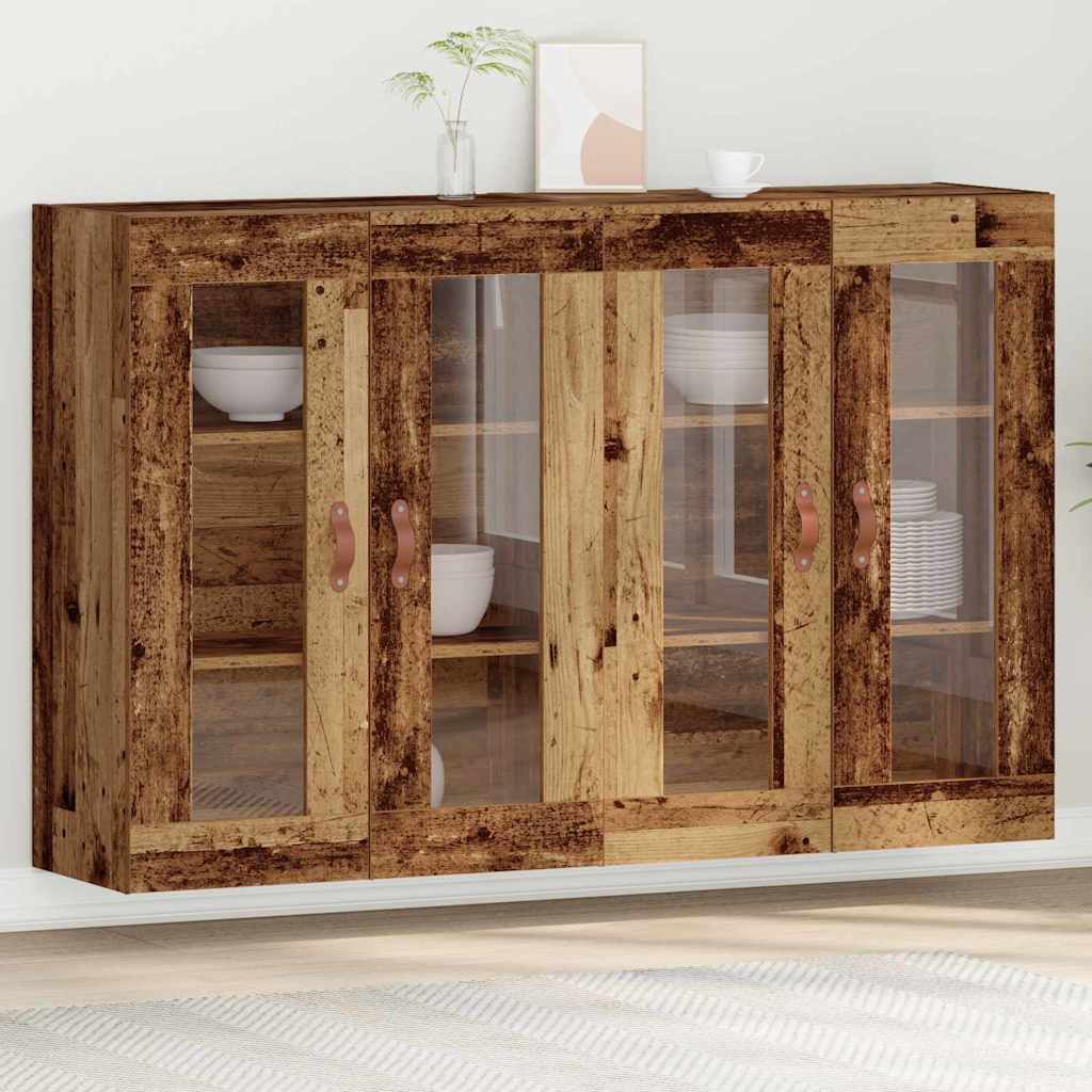 Gabinetes Montados en la Pared - 2 pcs de Madera Rústica - 69.5 x 34 x 90 cm - Madera Ingenierizada