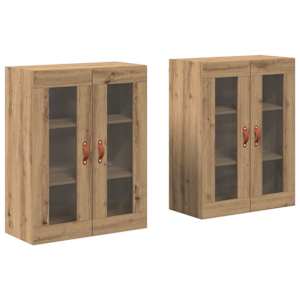 Nástěnné skříně 2 pcs Artisanový dub 69,5 x 34 x 90 cm - obrázek 2