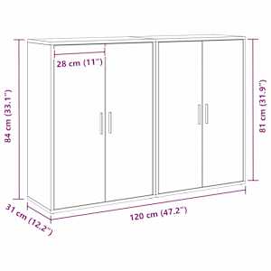 Servírovací skříň 2 pcs Artisanový dub 60 x 31 x 84 cm - obrázek 11