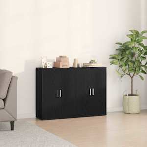 Servírovací skříň 2 pcs Černý dub 60 x 31 x 84 cm - obrázek 1