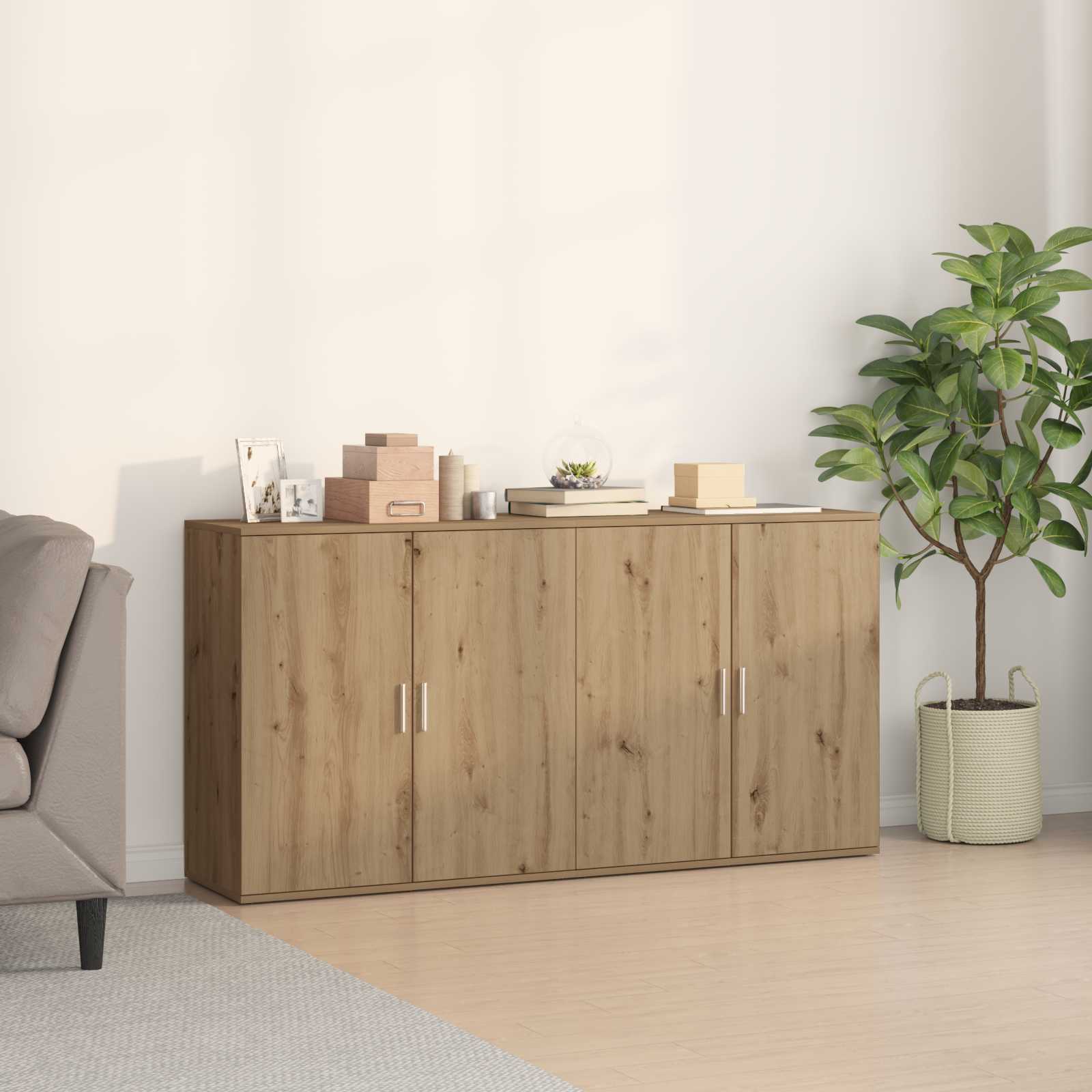 vidaXL Bufet 2 pcs Stejar Artizanal 79 x 38 x 80 cm Lemn compozit
