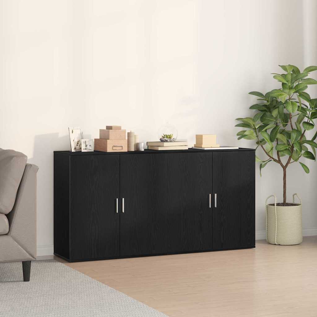 Kapp 2 tk Must Tamme 79x38x80 cm Tehispuust