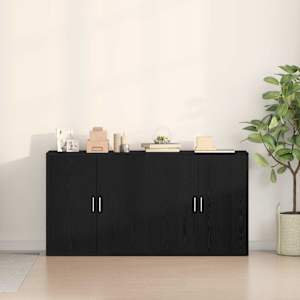 Servírovací skříň 2 pcs Černý dub 79 x 38 x 80 cm - obrázek 4