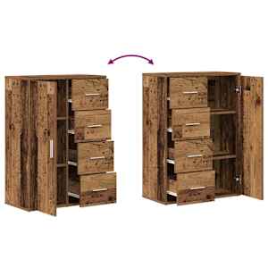Servírovací skříň se zásuvkou 2 pcs Staré dřevo 60 x 31 x 84 cm - obrázek 10