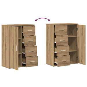 Servírovací skříň 2 pcs Artisanový dub 60 x 31 x 84 cm - obrázek 11
