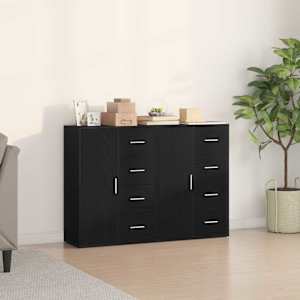 Servírovací skříň se zásuvkou 2 pcs Černý dub 60 x 31 x 84 cm