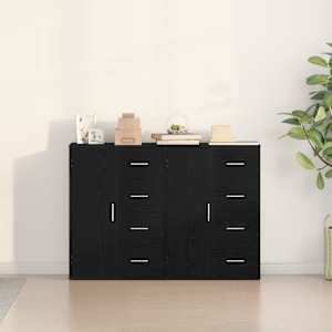 Servírovací skříň se zásuvkou 2 pcs Černý dub 60 x 31 x 84 cm - obrázek 4