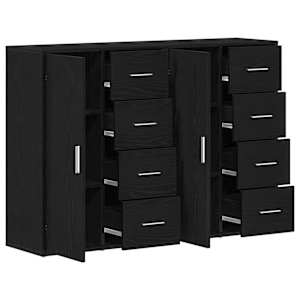 Servírovací skříň se zásuvkou 2 pcs Černý dub 60 x 31 x 84 cm - obrázek 5