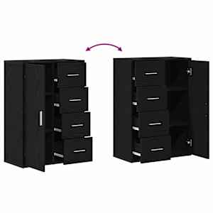 Servírovací skříň se zásuvkou 2 pcs Černý dub 60 x 31 x 84 cm - obrázek 11