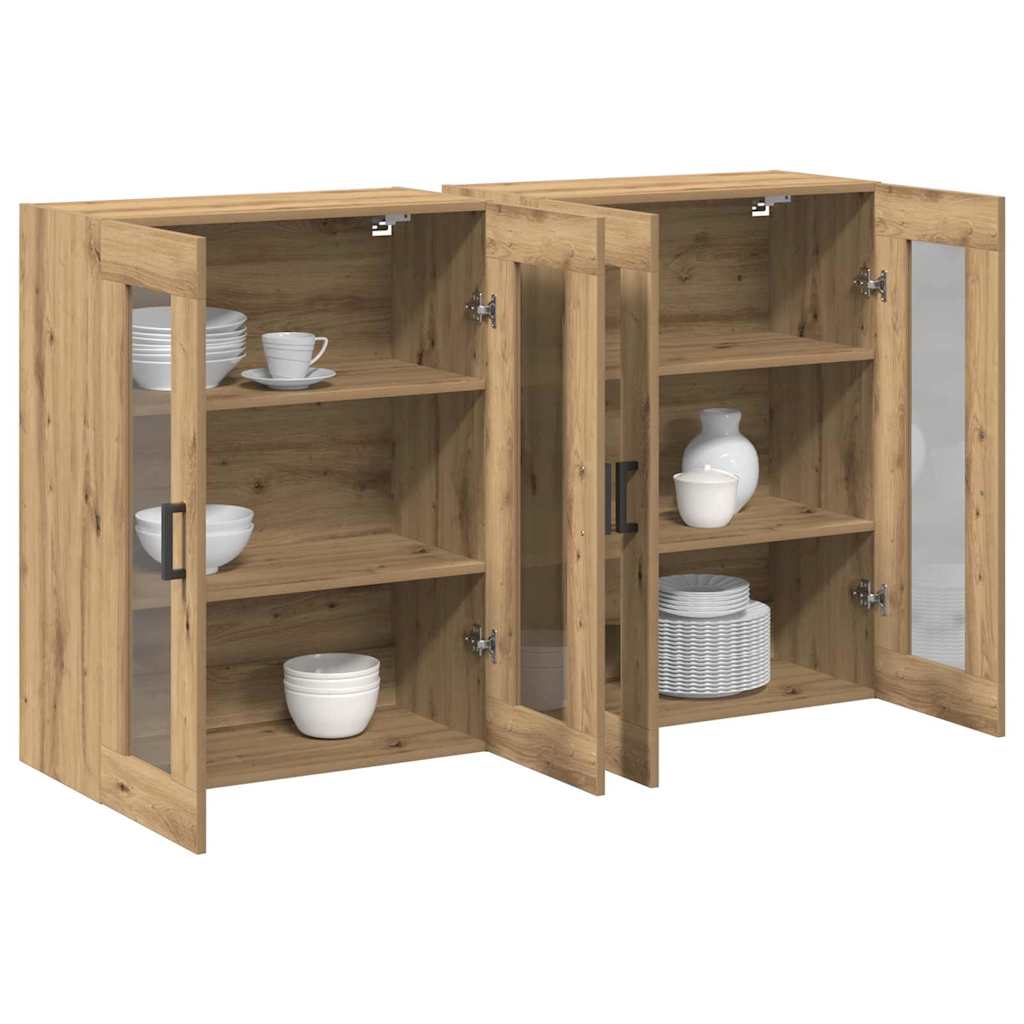 vidaXL Muurkasten 2 Stuks Artisan Eiken 69,5 x 34 x 90 cm Geengineerd Hout