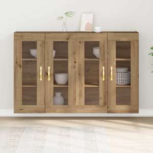 Nástěnné skříně 2 pcs Artisanový dub 69,5 x 34 x 90 cm - obrázek 4