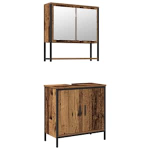 vidaXL Vannitoa m&ouml;&ouml;bleset 2 tk Pruun 60 x 30 x 60 cm Tehispuit