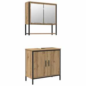 vidaXL Vannitoa m&ouml;&ouml;bleset 2 tk Pruun 60 x 30 x 60 cm Tehispuit