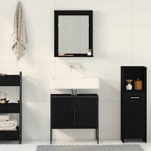 Sada koupelnového nábytku Nástěnný 2 pcs Černá Kompozitní dřevo - obrázek 4