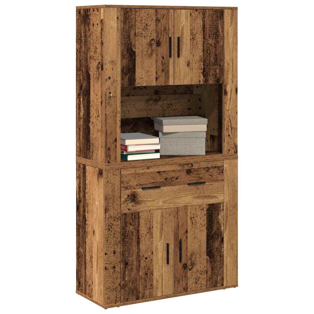 vidaXL Highboard Oude Hout 80x33x150 cm Engineered Hout