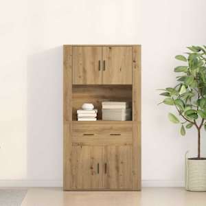 Highboard dub artisan 80 x 33 x 150 cm Kompozitní dřevo - obrázek 4